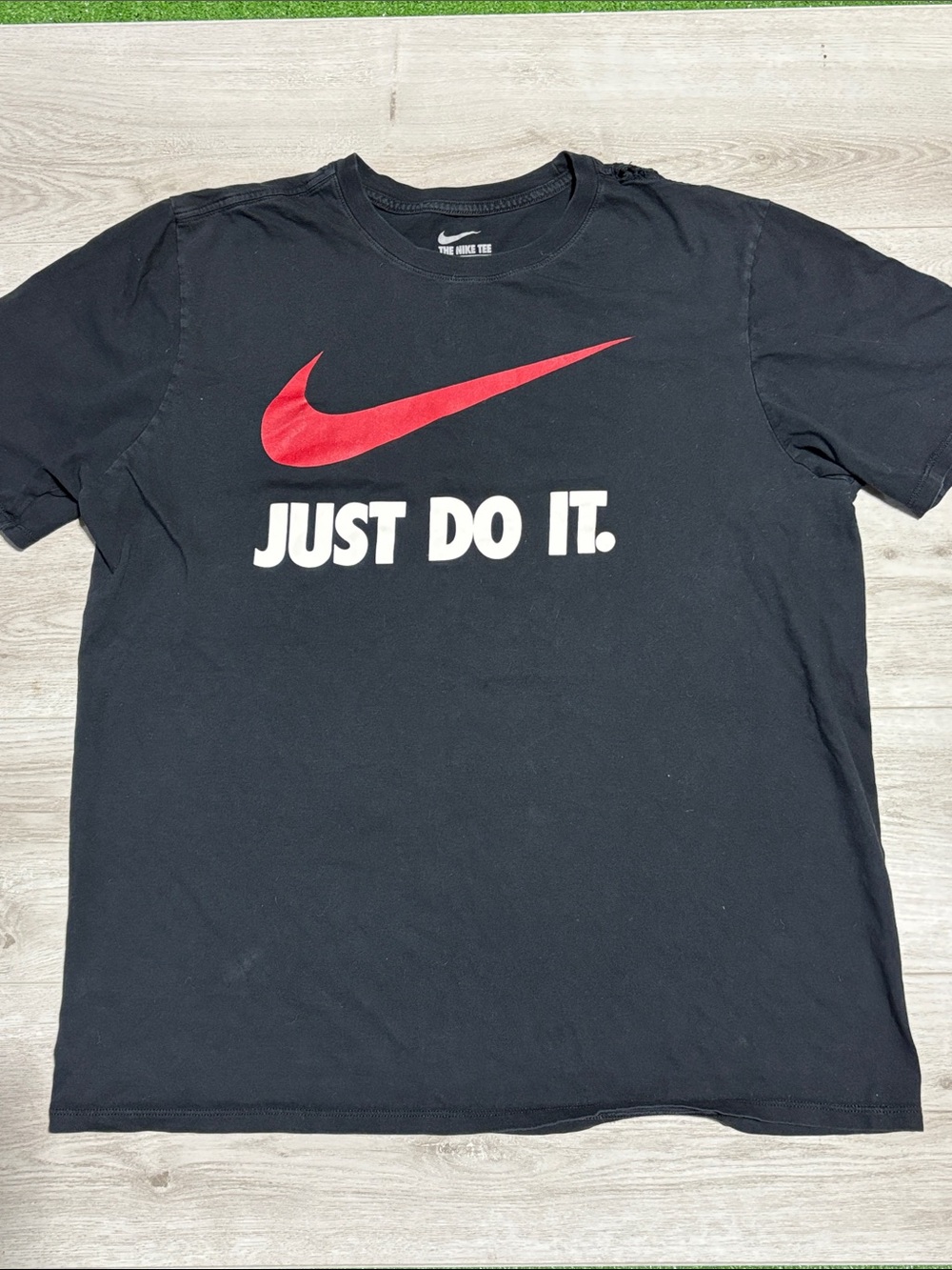 Nike Black T-Shirt with Red Swoosh Size XL